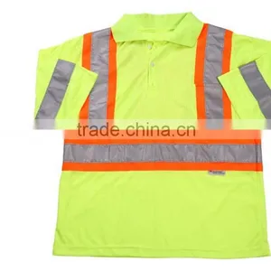 100% Polyester Polo Shirt With Reflective Tape High Quality Safety T Shirt thumbnail-2