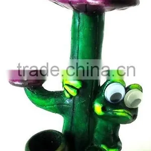 Figurine Shaped Hand Crafted Smoking Pipes - Frog W/. Tall Mush thumbnail-4