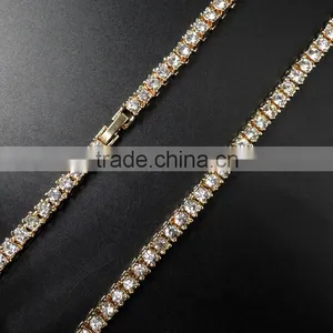 New Fashion Hip Hop Plated Gold Diamond Necklace thumbnail-2
