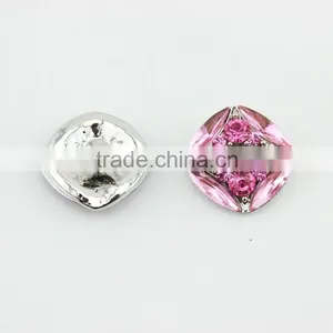 Fashion Jewelry Wholesale Bombay Pink Rhinestone Metal Snap Button For Snap Button Jewelry thumbnail-1