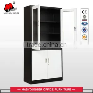 High Quality Factory Direct Sale up Glass Door and Down Steel Door Filing Cabinet thumbnail-2