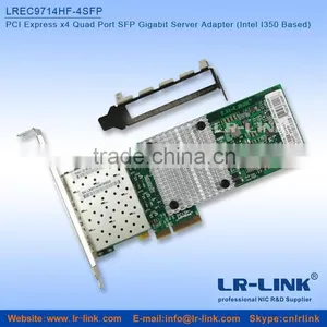 OEM/ODM Intel I350 Chipset PCI Express x4 Quad Port SFP Gigabit Ethernet Lan Card thumbnail-2