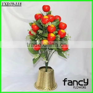 Home Decoration, 24 Heads Small Bulk Cheap Artificial Foam Apple Plants Making thumbnail-1