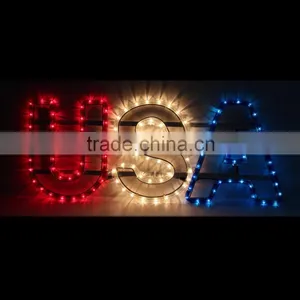 USA Letter Incadescent Rope Light Red White Blue LED Motif Rope Light USA Letter Decoration Small thumbnail-1