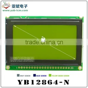 Parallel Graphic Lcd 128x64, STN Positive Graphical Lcd Display,5v,yellow-green Led Backlight. thumbnail-1