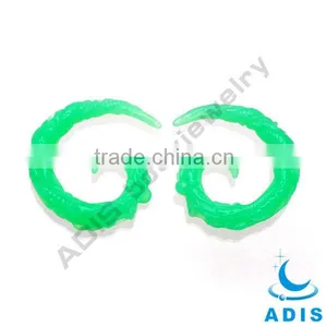 UV Acrylic Neon Tribal Spiral Tapers Ear Gauges thumbnail-1