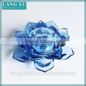 LX-Z148 Crystal Clear Tealight Lotus Flower Candle Holder Wholesale thumbnail-1