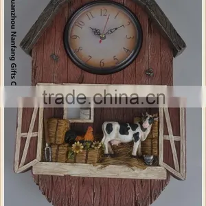 Country Sytle Farm Polyresin Wall Clock thumbnail-1