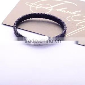 <<<European Style Trendy Clasps Woven Bangle Wrap For Men Gift Personalized Alloy Leather Bracelets/ thumbnail-3
