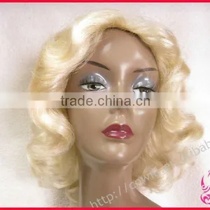 Short Blonde Color #24 Curly Hair Wig Synthetic Hair Wigs High Temperature Fiber Made thumbnail-1