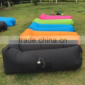 Inflatable Outdoor Air Sleep Sofa Couch Portable Furniture Sleeping Hangout Lounger Imitate Nylon External Internal PVC thumbnail-1