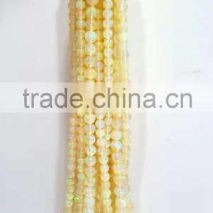 #EZZ Top Quality Round Plain Bead Strand Ethiopian Opal thumbnail-1