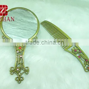 Vintage Butterfly Rhinestone Mirror Set/butterfly Vintage Vanity Mirror Set thumbnail-2