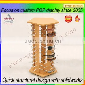 High Quality Bamboo and Glass Display Showcase for Sunglass Retail Stores thumbnail-1
