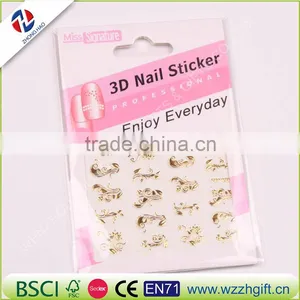 New Fashion 3d Gold Silver Nail Art Stickers Decals Hot Stamping Flower Nail Tips Decorating Tools thumbnail-1