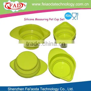 Lime Color Portable Silicone Travel Camping Cup Pet Food Measuring Cup thumbnail-1