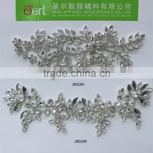 Top Sell Silver Beaded Rhinestone Trim Applique For Wedding Dress thumbnail-2