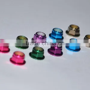 M4 Aluminum Colored Flange Lock Nut thumbnail-2