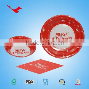 Printed Disposable Red Square Dinnerware Sets thumbnail-1