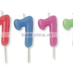 Wholesale 0-9 Pink Number Candles Numeral Birthday Candle 0-9/ Solid Color Number Candles Solid Color Partyware Party Supplies thumbnail-1