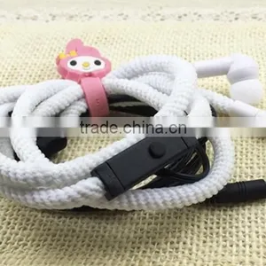 Shoelace Earphones 3.5mm In-Ear Earbuds Stereo Super Bass Metal Headset Handfree With Mic Headset thumbnail-6
