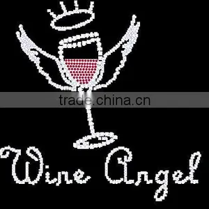 Beautiful Wine Angel Rhinestone Transfers Design thumbnail-1