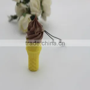 Hotsale Creative High Quality Mini Funny Artificial Fake Ice Cream Cone Keychian for Promotion Gift Items thumbnail-1