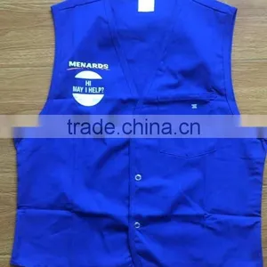 Vest For Supermarket Clerk Work Uniform Vests With Pockets & Front Button thumbnail-1