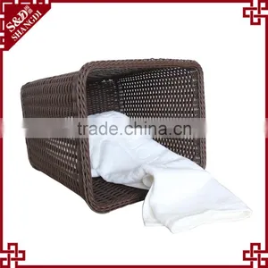 Handwoven Fashion Plastic Washing Basket for Hotel and Household Dirty Clothes thumbnail-4
