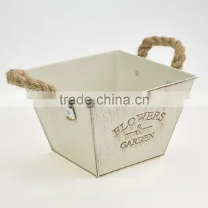 Wholesale Antique Home Decoration Beer Square Galvanized Metal Bucket thumbnail-2