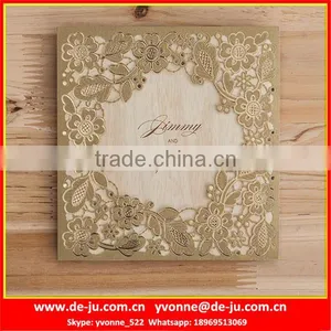 Square Red Laser Chinese Wedding Card thumbnail-1