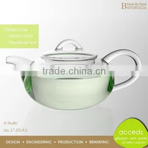Low MOQ! Newest Design Pyrex Glass Foodgrade Modern Teapot Set thumbnail-2