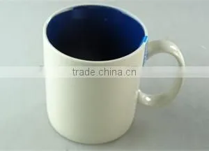 Cheap Stock 400ml Ceramic Stoneware Two-tone Square Colorful Coffee Cup Mug Wholesale thumbnail-5