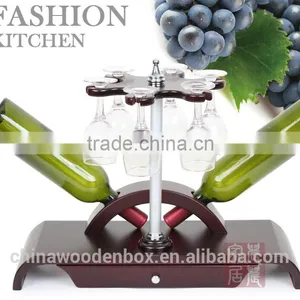 Carving Wooden Wine Holder/Wooden Wine Bottle Design Handmade Wooden Wine Rack With Lighting Refrigerator Wine Rack thumbnail-1