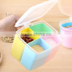 Wholesale 4 Cases Plastic Spice Bottles Wholesale Seasoning Bottle Spice Box With Spoon thumbnail-1