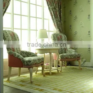 Luxury Solid Wooden Handmade Carved With Gold Rim Kids Single Bedroom Sofa Chair - BF07-70357S thumbnail-1