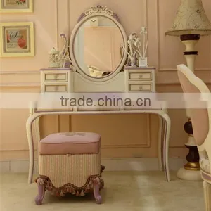 European Style Classic Design Kids Princess Imperial Crown Cloth Art Bed in Handmade Wooden Carved Design - BF07-70355 thumbnail-3