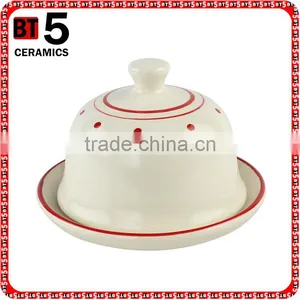 Ceramic Butter Holder With Hand-painted Design thumbnail-1