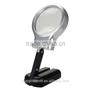 3X Foldable Desktop Handheld Reading Magnifier With 2 LED Magnifying Glass thumbnail-1