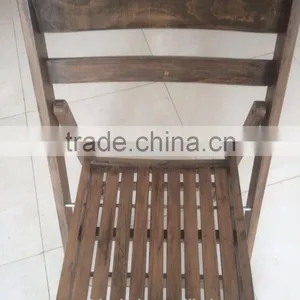 Indoor and Outdoor Furniture Beech Slatted Wood Slat Folding Chair thumbnail-5