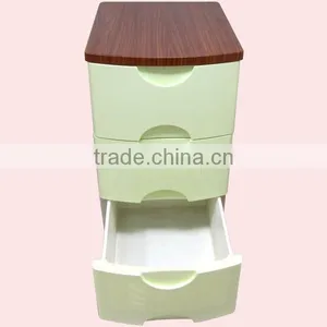 3 Layers Wooden Cover Plastic Chest Of Drawers thumbnail-2