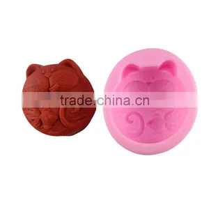 Food Grade Silicone Mold DIY Handmade Soap Mold Art Soap Mold Cake Decoration - Cat and Fish 1688 Agent thumbnail-2