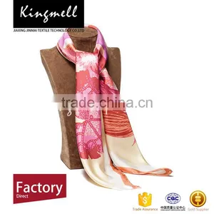 Women's Digital Printing Silk Twill Scarf 100% Silk Scarf thumbnail-1