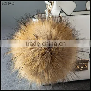 Many Colors Avaliable Fluffy Raccoon Fur Pom Pom thumbnail-5