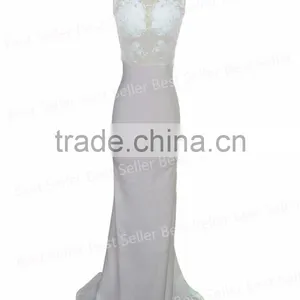 White Sexy Maxi Lace Prom Dress thumbnail-3