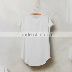 Customized Made Cheap V-neck Short Sleeve Cotton Blank Pocket T-shirt in Different Color thumbnail-4
