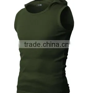 OEM New Design Cotton Plain Mens Gilet With Hood thumbnail-2