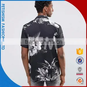 Cheapest Price OEM Service Wholesale Mens Black and White Printed Dress Shirts thumbnail-4