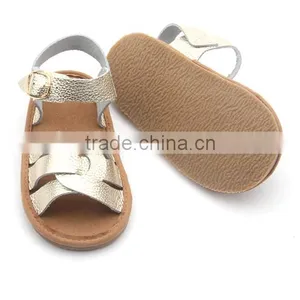Wholesale Latest Design Leather Baby Kids Leather Rubber Sandals thumbnail-6