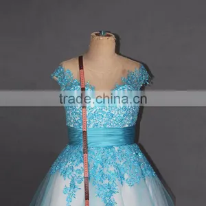 Beaded Blue Evening Dress Short Mini thumbnail-3